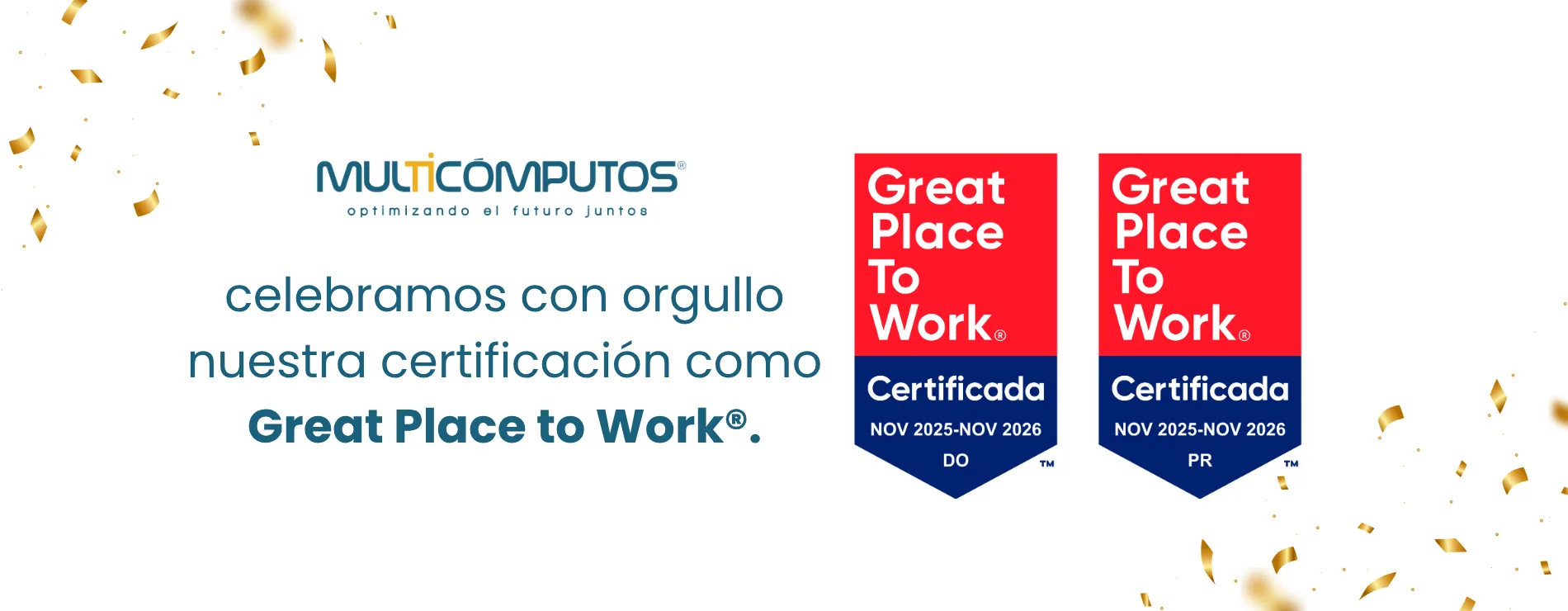 Multicómputos, certificada Great Place to Work 2025-2026 en República Dominicana y Puerto Rico